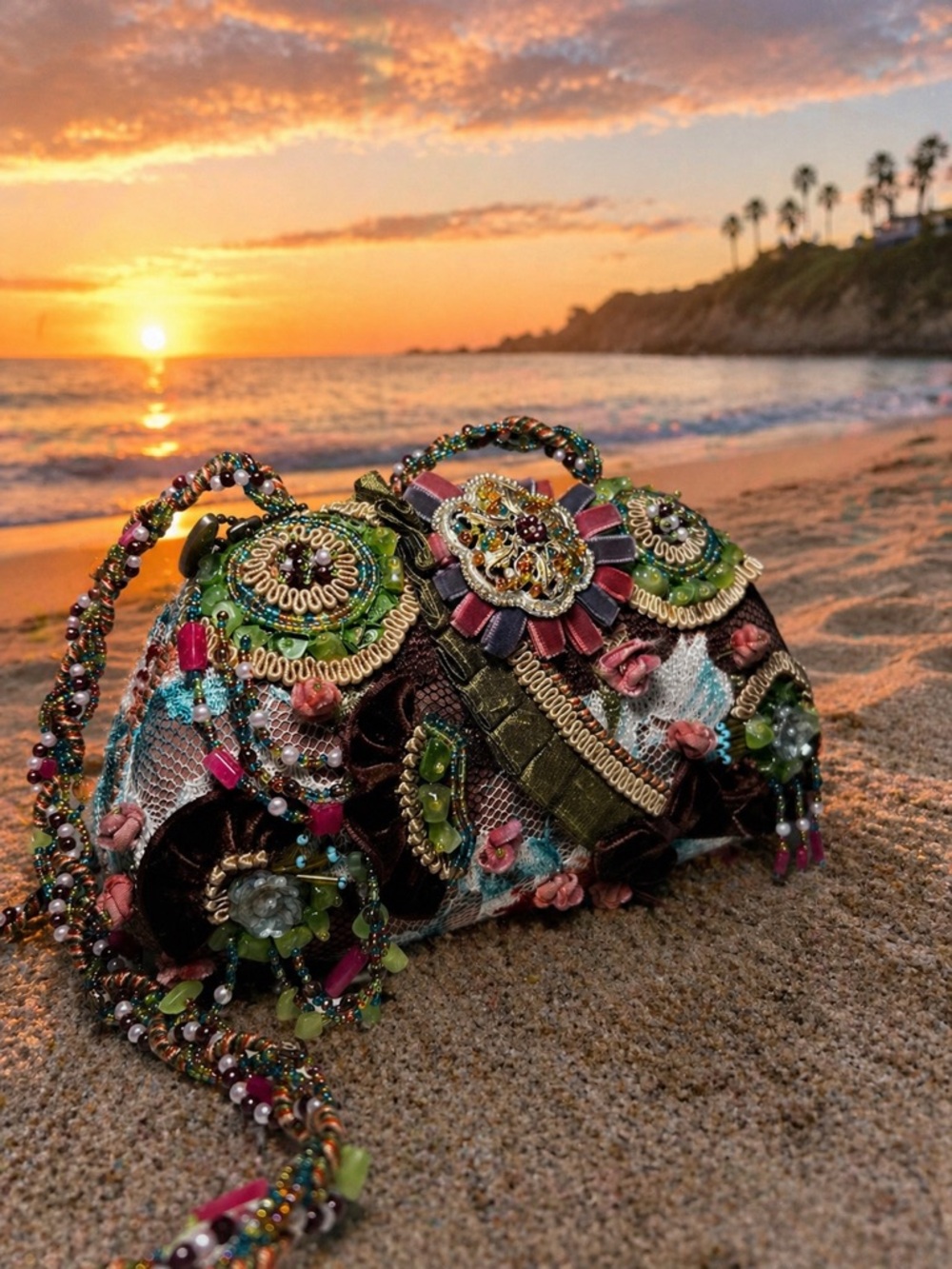 Mary Frances Beaded Multicolor Embellished Evening Clutch